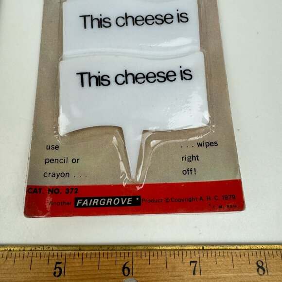 2 Sealed Pkgs Vtg Cheese Markers Reusable Plastic White This Cheese is 8 Total - Picture 7 of 8